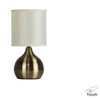 Oriel Lighting-Lotti Touch Lamp - Antique Brass, Brushed Chrome & Gunmetal